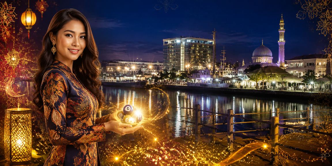 Pemain menyemak nombor loteri jackpot dengan motif batik Malaysia